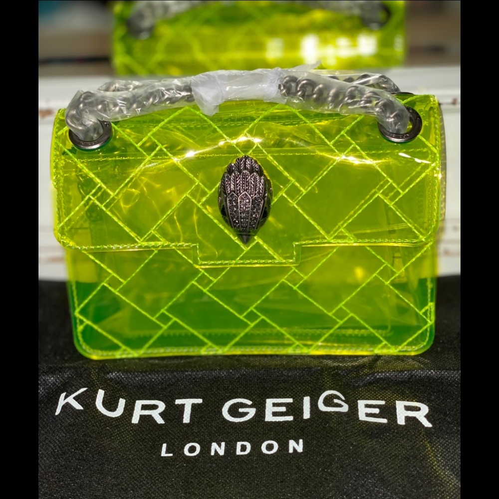 KURT GEIGER LONDON
Neon Yellow Mini Kensington Transparent Shoulder Bag - Picture 1 of 6